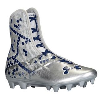 Under Armour Highlight MC Lacrosse   Mens   Lacrosse   Shoes   Metallic Silver/Midnight Navy