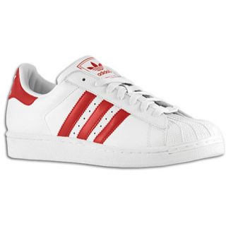 adidas Originals Superstar 2   Mens   Basketball   Shoes   White/Light Scarlet