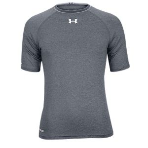 Under Armour Heatgear Sonic Compression Half Sleeve   Mens   Training   Clothing   Carbon Heather/White