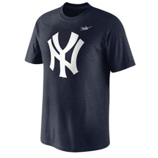 Nike MLB Coop Old School Logo T Shirt   Mens   Baseball   Clothing   New York Yankees   Navy Heather