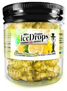Ultra Premium Lemon Squeeze Hookah Ice DropsTM Smoking GEL 50 gram Jar. Huge Clouds, Amazing Taste! 100 % Tobacco and Nicotine free! Better taste better clouds than tobacco!TM Made in USA by The Beamer Hookah Company: Health & Personal Care