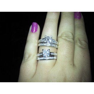 Princess Cut Wedding and Engagement Ring Set in Sterling Silver LaRaso & Co Jewelry