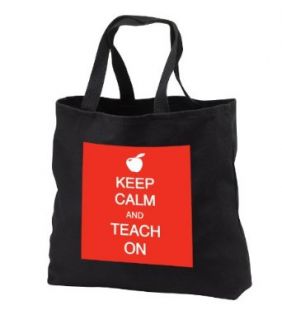 EvaDane   Funny Quotes   Keep calm and teach on. Teachers. Professors.   Tote Bags   Black Tote Bag 14w x 14h x 3d: Clothing