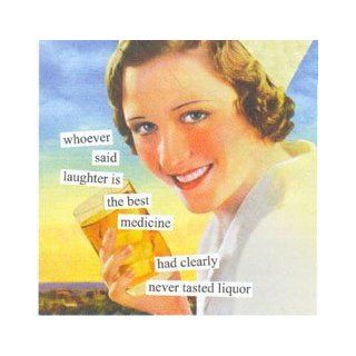 Paperproducts Design 6957 Anne Taintor Beverage/Cocktail Napkin, Whoever Said Laughter is The Best Medicine Had Clearly Never Tasted Liquor: Kitchen & Dining