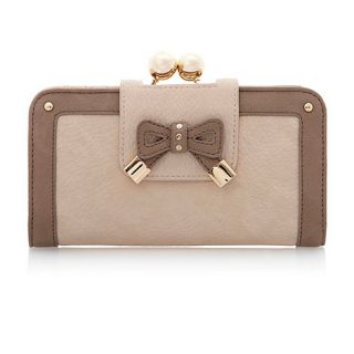 Dune Nude synthetic Kagenbow bow trim metal ball clasp purse