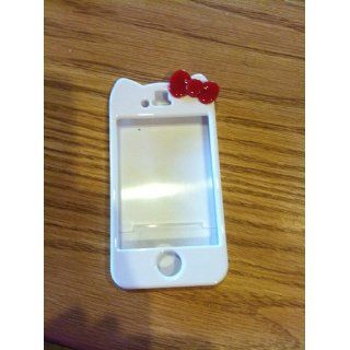 Hello Kitty iPhone 4 Hard Case   White with Red Bow Cell Phones & Accessories
