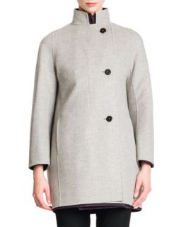 Womens Wool/Cashmere Button Front Coat   Jil Sander   Gray (42/12)