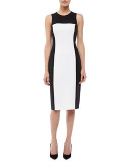 Womens Sleeveless Colorblock Sheath Dress   Michael Kors   Black/White (6)
