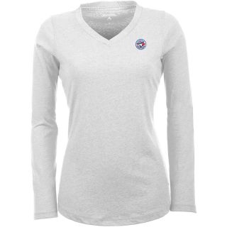 Antigua Toronto Blue Jays Womens Flip Long Sleeve V neck T Shirt   Size: