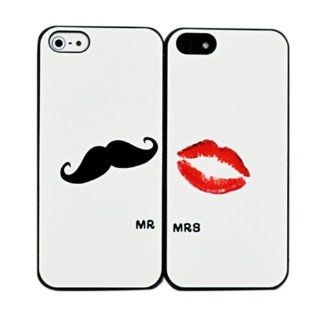 Caseland Cartoon Couple 2pcs His & Hers Hard Protector Case Protective Cover for Iphone 5 5s (Lips and Mustache ): Books