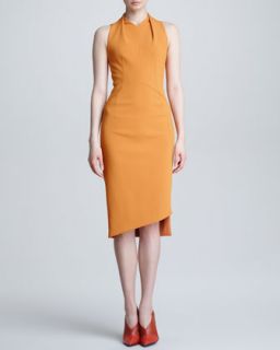 Womens Sleeveless Crepe Dress, Tangerine   Narciso Rodriguez   Tangerine (38)
