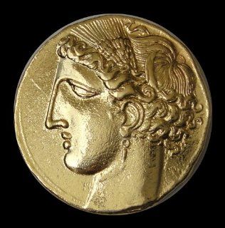 COIN OF Tanit, Goddess of Carthage & Pegasus 24k Gold Plated Reproduction : Collectible Coins : Everything Else