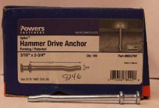 Powers Fasteners Spike 3/16" X 2 3/4" Hammer Drive Anchor: Home Improvement