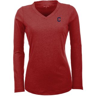 Antigua Cleveland Indians Womens Flip Long Sleeve V neck T Shirt   Size: Large,