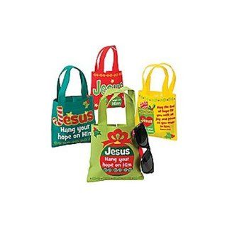 12 Hang Your Hope On Him Small Totes Christian kids Bag: Toys & Games