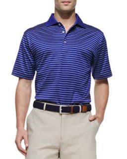 Mens Mercy Stripe Polo Shirt, Blue/White   Peter Millar   Purple (LARGE)