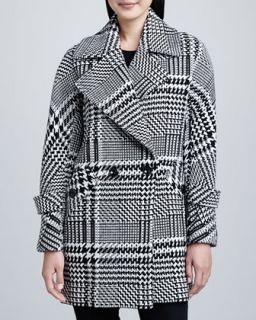 Womens Nancy Menswear Wool Check Coat   Trina Turk   Black/White (10)