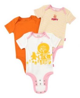 Disney Baby girl Cuddly Bodysuit Winnie the Pooh "Hundred Acre Wood" 3 Pack: Clothing