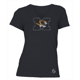 SOFFE Womens Missouri Tigers No Sweat V Neck Short Sleeve T Shirt   Size: L,