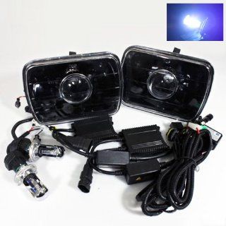 10000K Deep Blue Bi Xenon Slim HID/7X6 H6014/H6052/H6054 Black Projector Headlights: Automotive