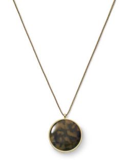 Tortoise Disc Pendant Necklace, Golden   Michael Kors   Gold