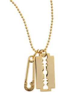 Razor Pendant Necklace, Golden   McQ Alexander McQueen   Gold