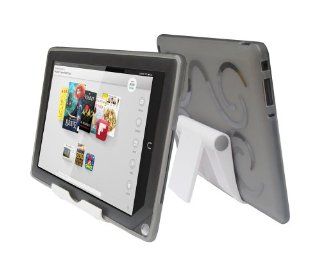 iShoppingdeals   Smoke TPU Rubber Cover Skin Case and Multi Angle View Tablet Stand Holder for Barnes & Noble Nook HD+ 9 INCH (BNTV600): Computers & Accessories