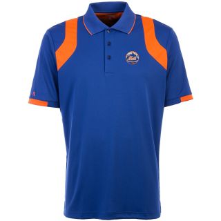 Antigua New York Mets Mens Fusion Short Sleeve Polo   Size: Large, Royal/mango