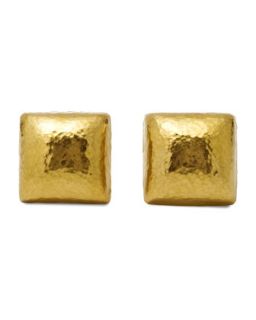 Dome 24k Gold Square Stud Earrings   Gurhan   Gold (24K )