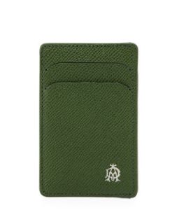 Mens Bourdon Leather Card Case, Green   Alfred Dunhill   Red