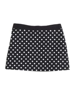 Polka Dot Miniskirt, Black, Sizes 2 6   Milly Minis