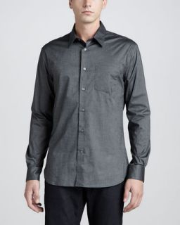 Mens One Pocket Long Sleeve Shirt, Dark Gray   John Varvatos Star USA   Dk