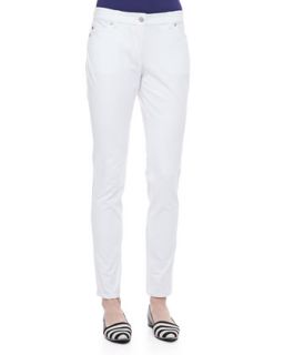 Womens Organic Cotton Skinny Jeans, White   Eileen Fisher   White (2)