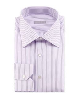 Mens Wide Pinstripe Dress Shirt, Purple   Stefano Ricci   Purple (43.0/17.0)