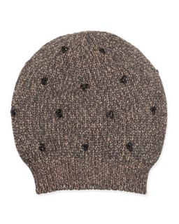 Sequin Cluster Knit Hat   Brunello Cucinelli   Wheat multi (L/8)