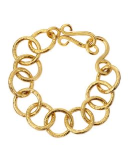 24k Gold Plate Classic Circle Link Bracelet   Stephanie Kantis   Gold (24K )