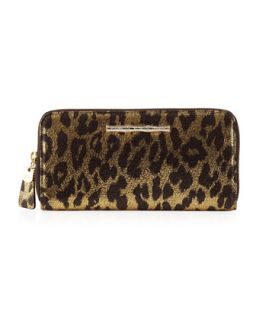Zip Continental Wallet, Gold Cheetah   Elaine Turner