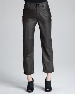 Womens Paulette Leather Pants, Smolder   J Brand Ready to Wear   Smolder (4)