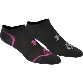Under Armour Womens Grippy II No Show Socks   Size: Medium, Black/pink