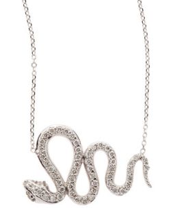 14k White Gold Diamond Snake Pendant Necklace   KC Designs   White gold (14k )
