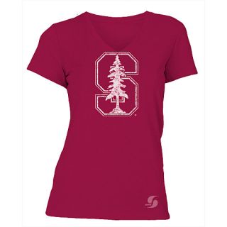 SOFFE Womens Stanford Cardinal No Sweat V Neck Short Sleeve T Shirt   Size: