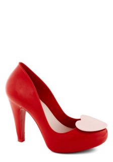 Shoe of Hearts Heel in Red  Mod Retro Vintage Heels