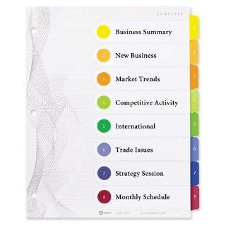 Avery Designer Ready Index Table of Contents Divider   8 x Tab Printed 1 to 8   8.5amp;quot; x 11amp;quot;   8 / Set   White Divider   Multicolor Tab : Binder Index Dividers : Office Products