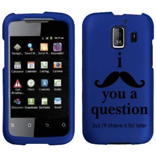Huawei AT&T Fusion 2 I Mustache You a Question but I'll Shave on Blue Phone Case Cover: Cell Phones & Accessories