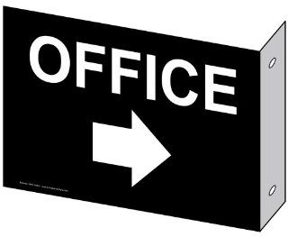 Office With Arrow Sign NHE 13903Proj WHTonBLK Wayfinding : Business And Store Signs : Office Products