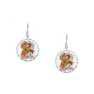 Earring Circle Charm Fire Dragon: Artsmith Inc: Jewelry