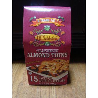 THIN Addictive Cranberry Almond Thins 15 Packs of crunchy cookies (12.2 oz) : Thinaddictives : Grocery & Gourmet Food