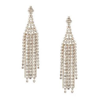 Mood Diamante crystal and ball chain chandelier earring