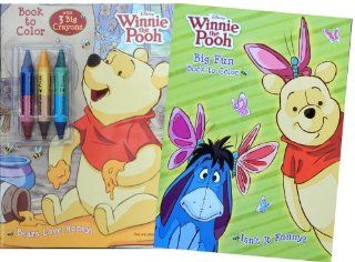 Winnie the Pooh Coloring Book Set with Crayons   "Bears Love Honey!" and "Isn't it Funny?": Toys & Games