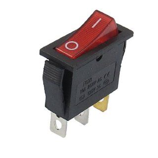 Red Illuminated Light On/Off SPST Boat Rocker Switch 10A/250V 15A/125V AC   Wall Light Switches  